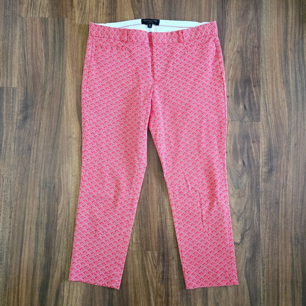 NWOT Banana Republic Sloan Crop Pants (Orange / Geometric Print)